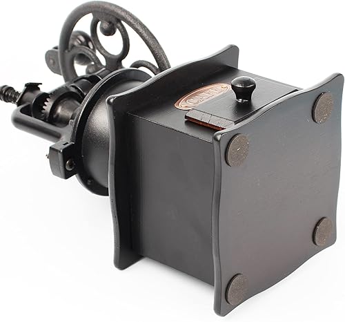 Miniatura 8 de Molinillo de café molinillo de grano de café de madera rodillo de molinillo de café manual molino de café antiguo con manivela de hierro fundido