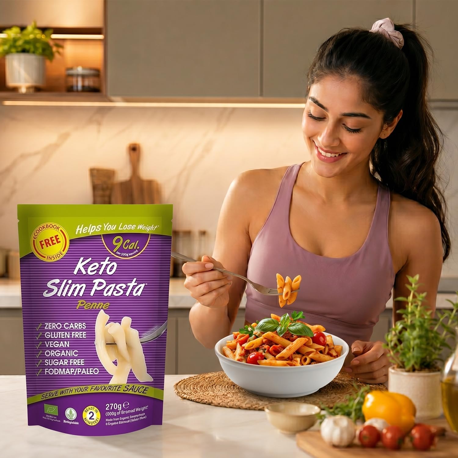 Eat Water Wąski makaron Penne 200 g (opakowanie 5 szt.)