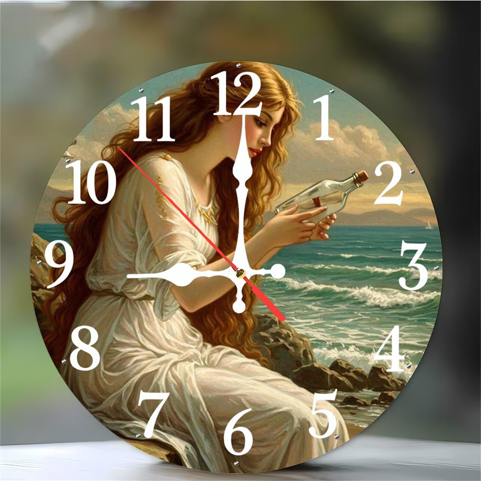 Horloge murale déesse du récif 12 pouces cuisine salon quartz à batterie