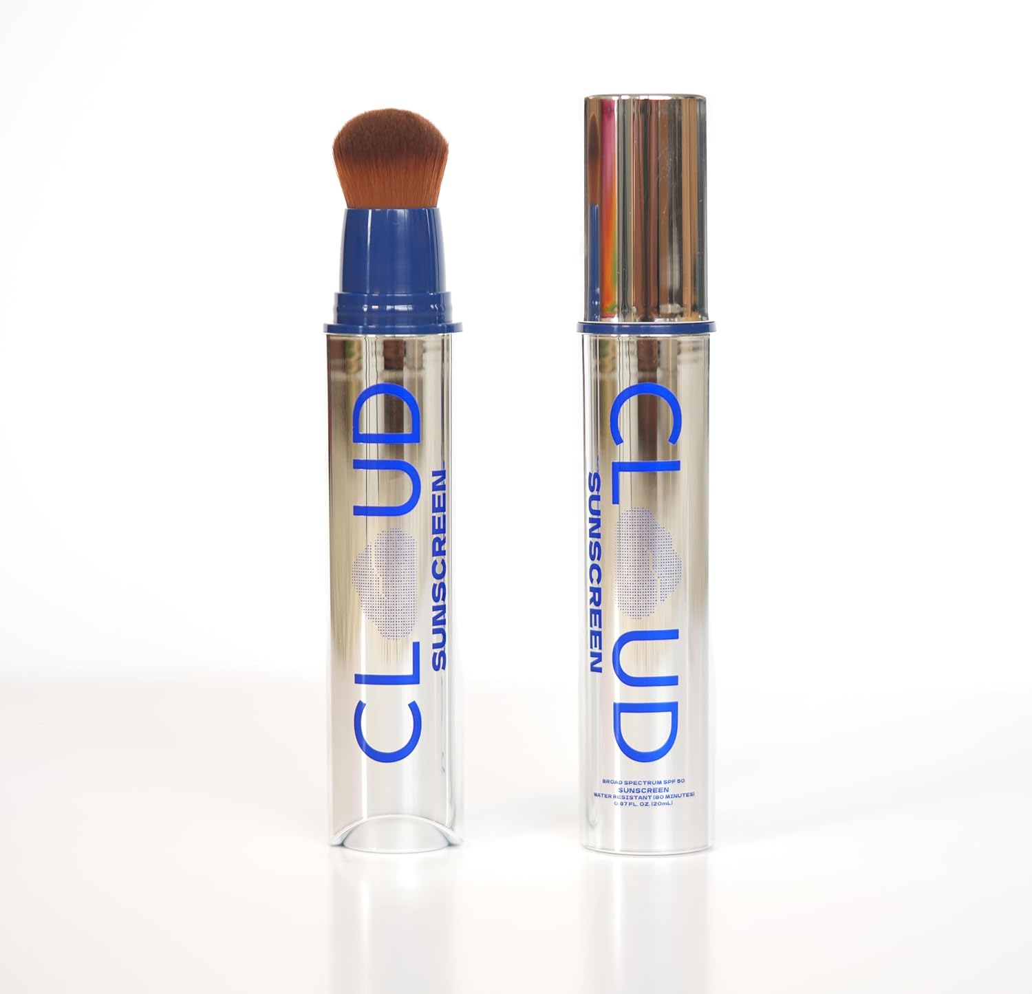 CLOUD Brush On Gel Sunscreen SPF 50 for Face — Invisible Coverage, No White Cast, Fragrance Free, Weightless Sunscreen for Daily Wear & Easy Reapplication