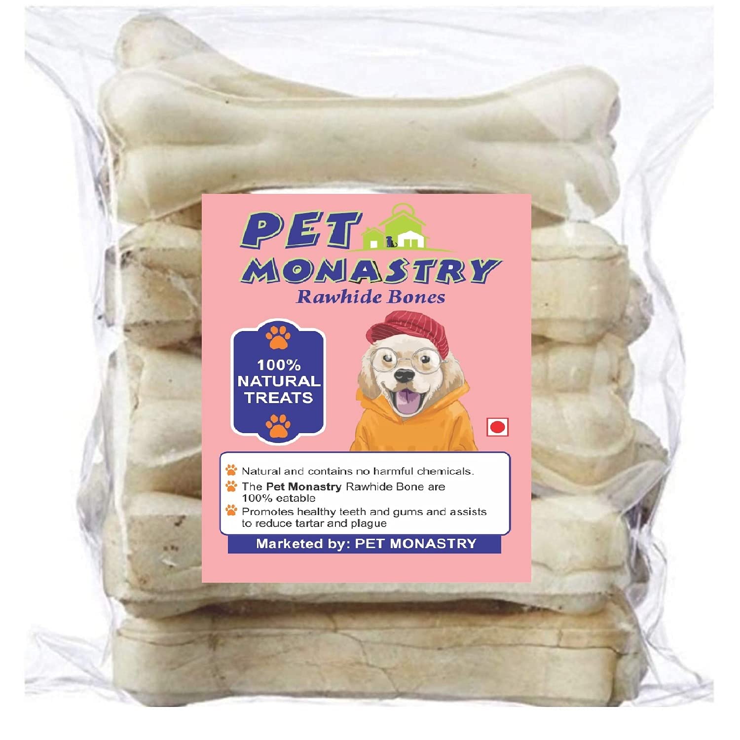 Pet Monastry® Rawhide Bone 8 Inch Dog Bones Pressed Bonedog Bone (Pack of 4) (B09K798GH2) Amazon Price History, Amazon Price Tracker