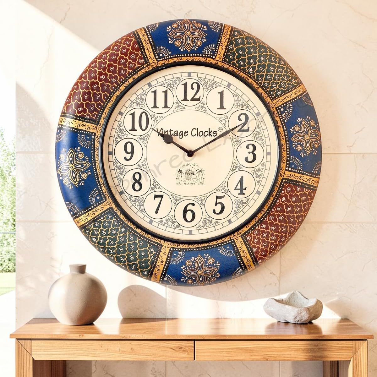 Vintage Brass Inlay Wall Clock - Handcrafted & Stylish -10