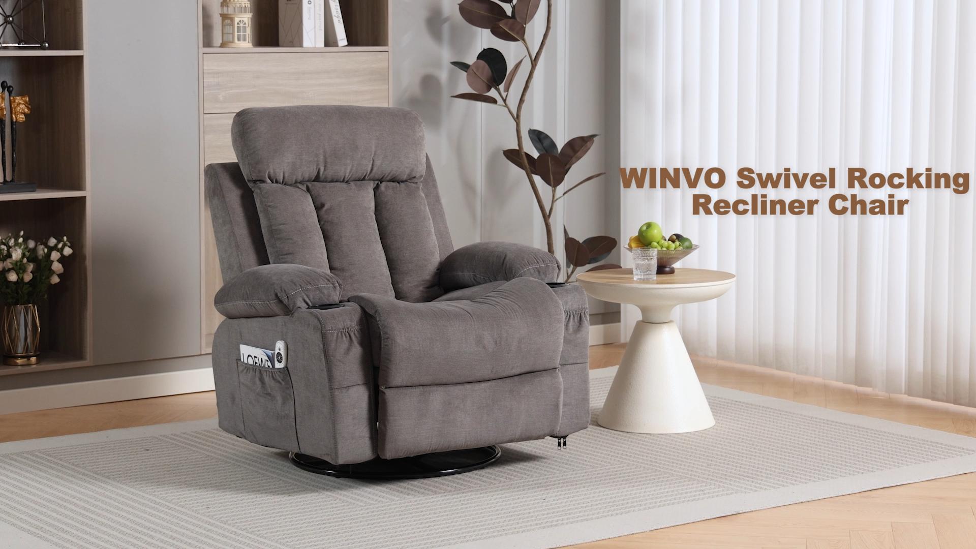 Sillón reclinable con masaje y calor gris miniatura 7