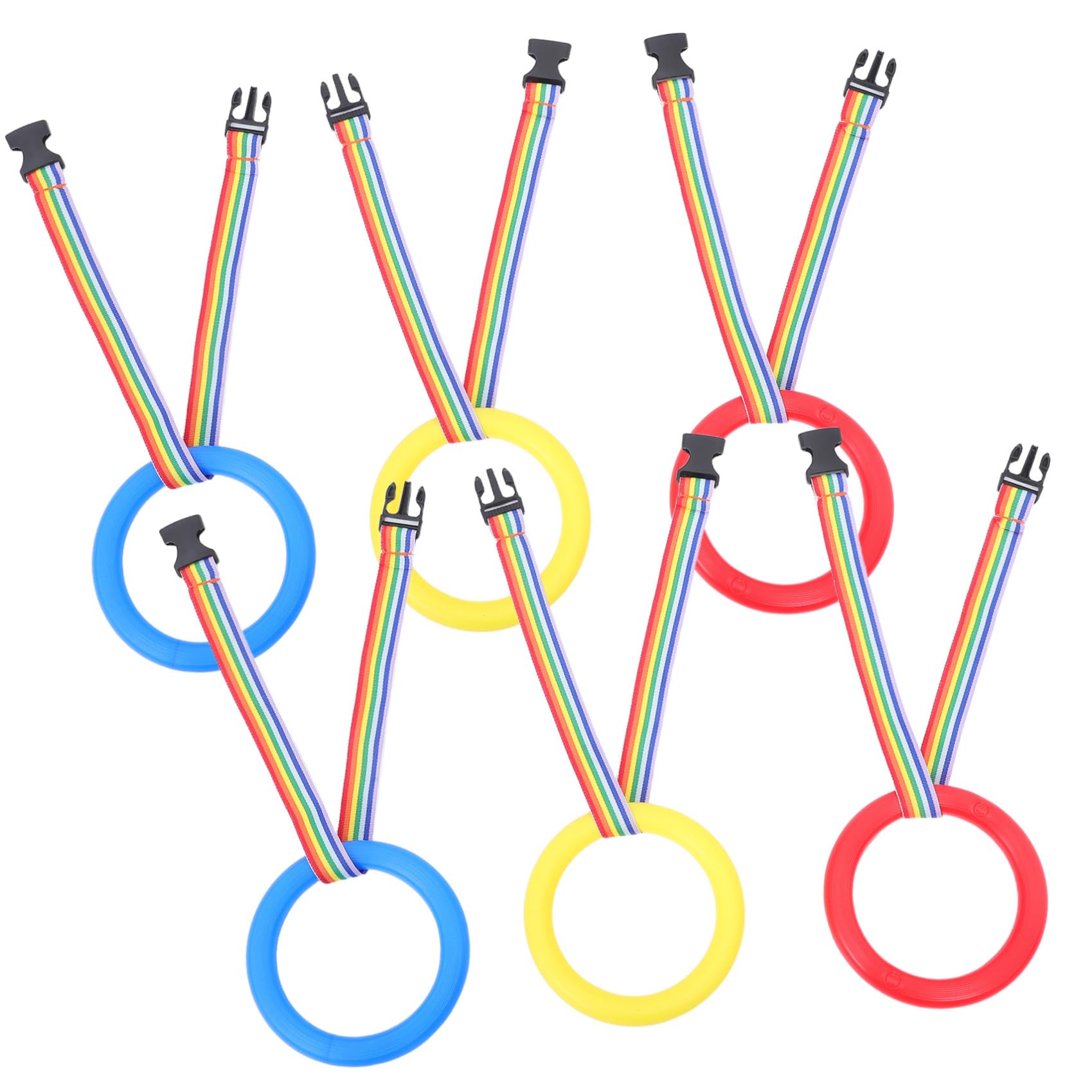 SUPVOX 12 Piezas Cuerda para Caminar Montessori con Asas Desmontables y Anillas Plásticas Cuerda Anti-pérdida para Grupos para Actividades al Aire y Control Guarderías de Colores Amarillo