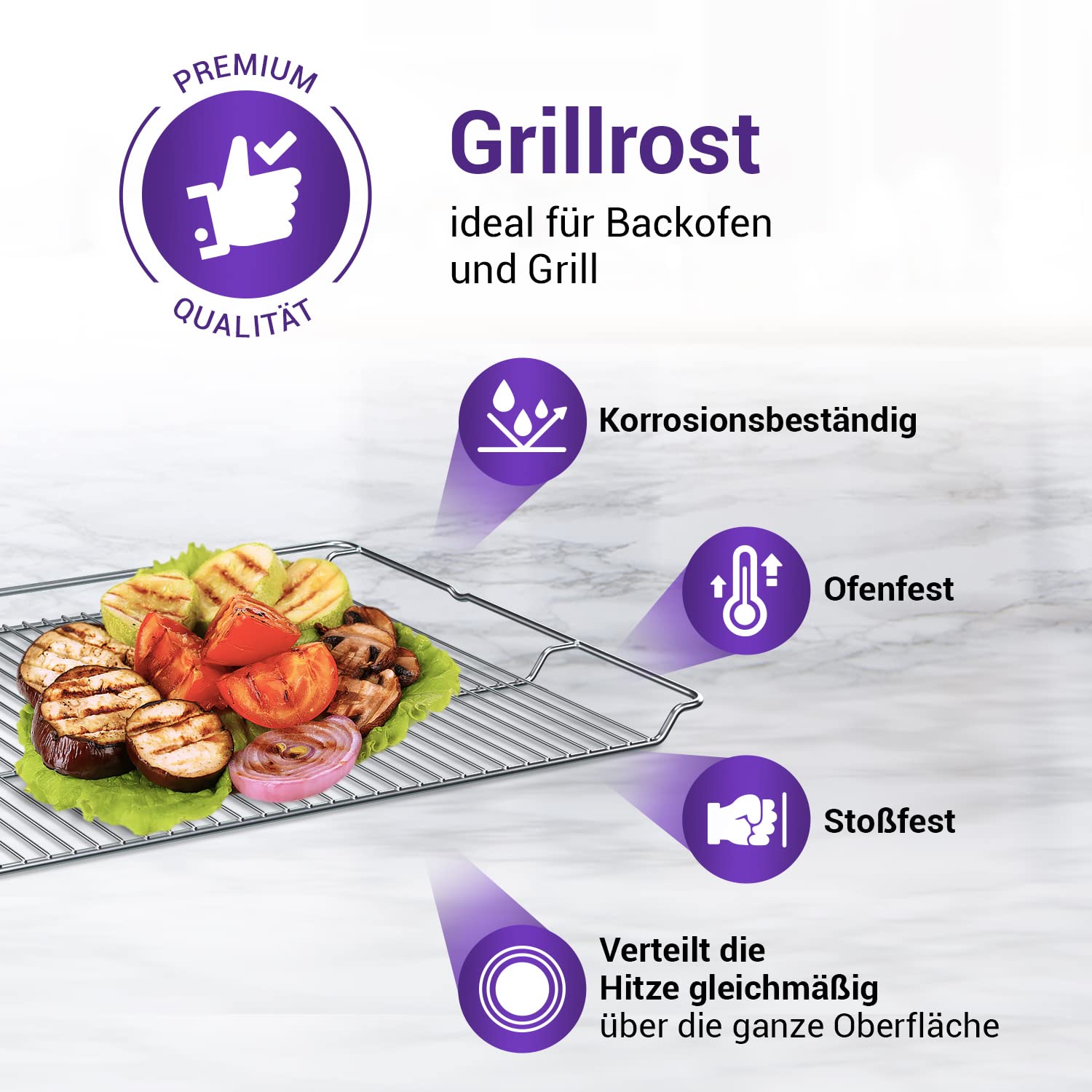 Viоks.pro Gitterrost für Backofen 465x375mm Ersatz für Bosch 00574876 HEZ334000 - Backofen Rost/Grillrost Edelstahl - Bosch Backofen Zubehör