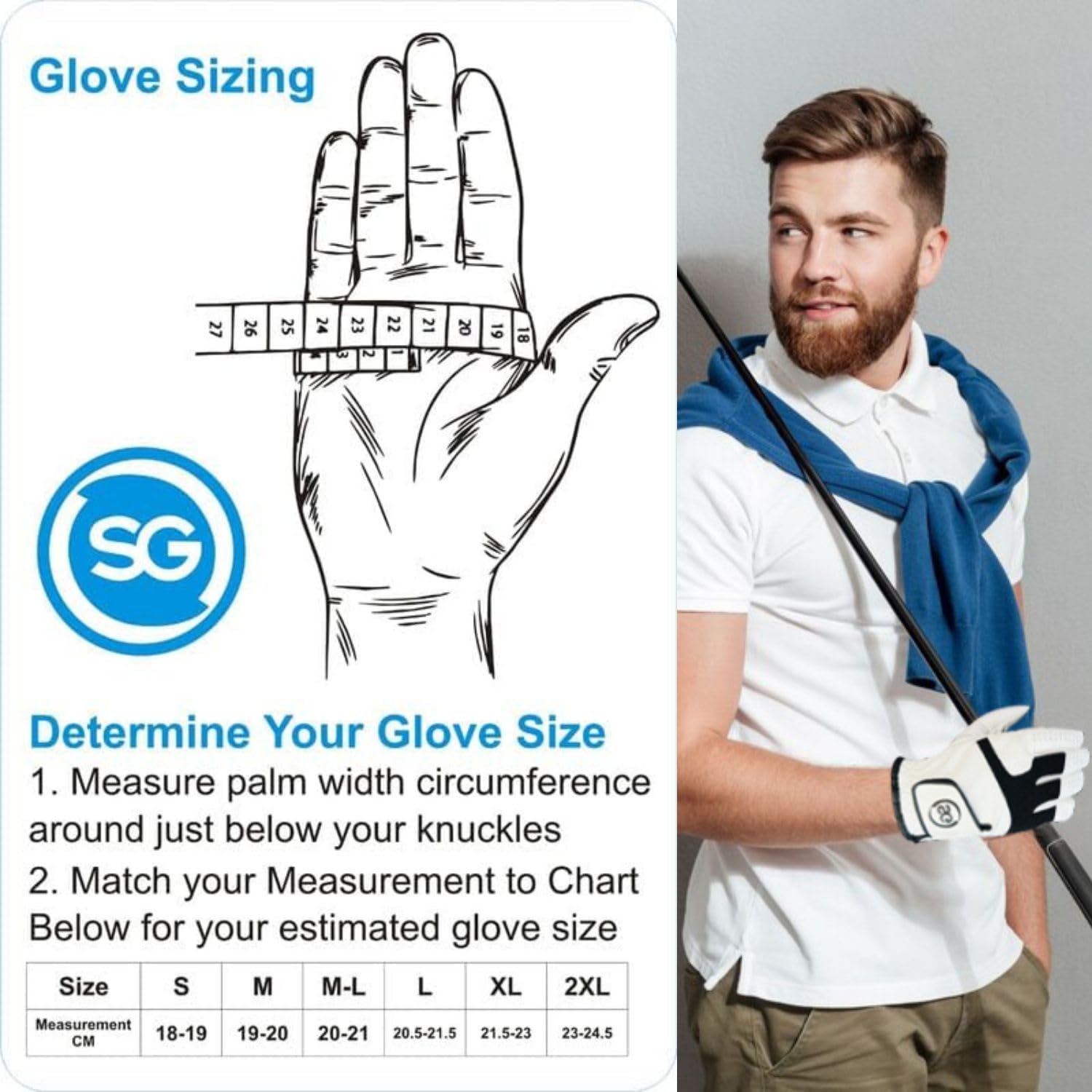 Pack of 3 Synthetic microfiber Men's Golf Gloves Cabretta Leather Thumb, Palm Patch, Suitable for All Weather Conditions - Image 4