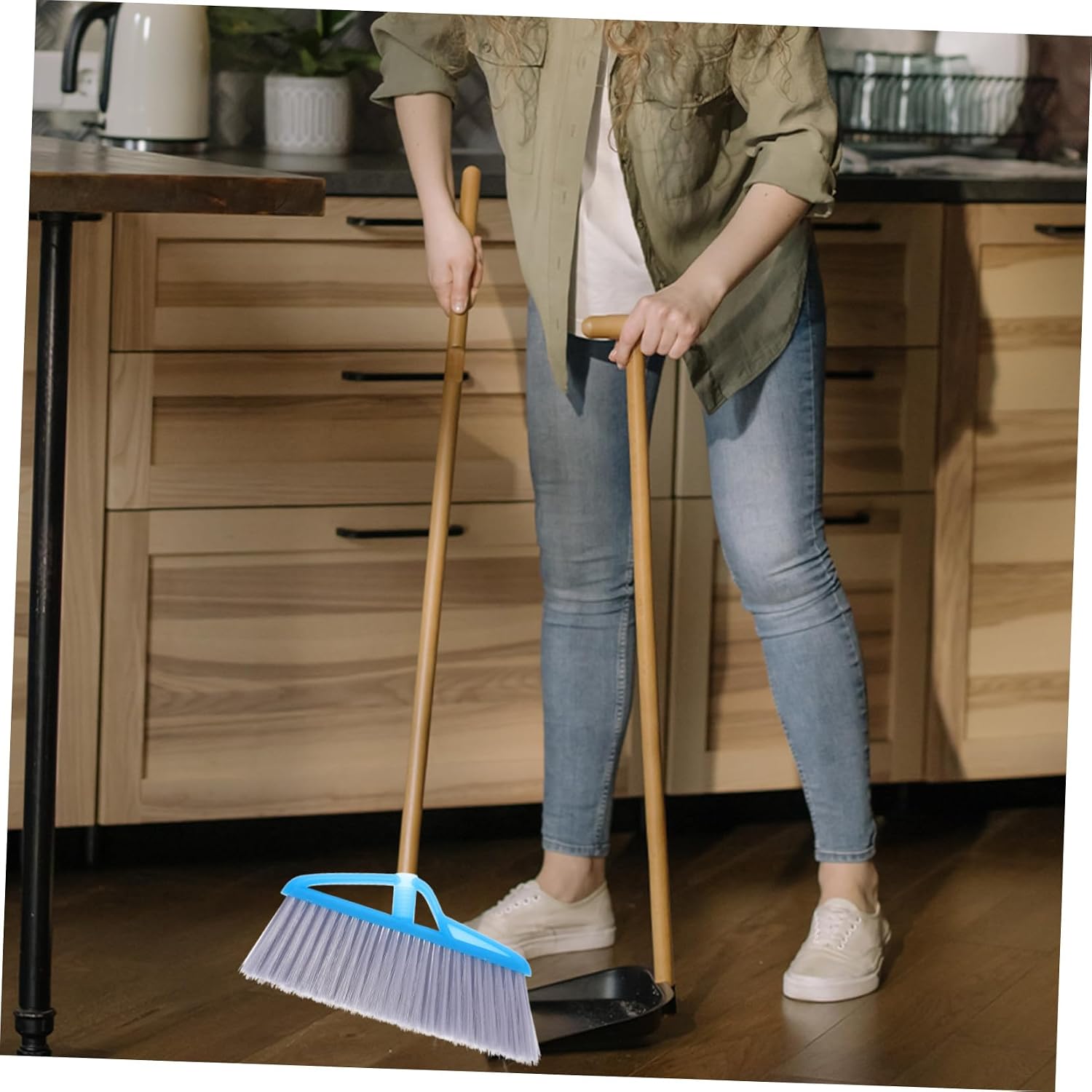 Push Broom Replacement Soft Bristles for Indoor and Outdoor Cleaning Heavy Duty Sweeper for Patio and Garage Floors Easy to Maintain Tidy Spaces