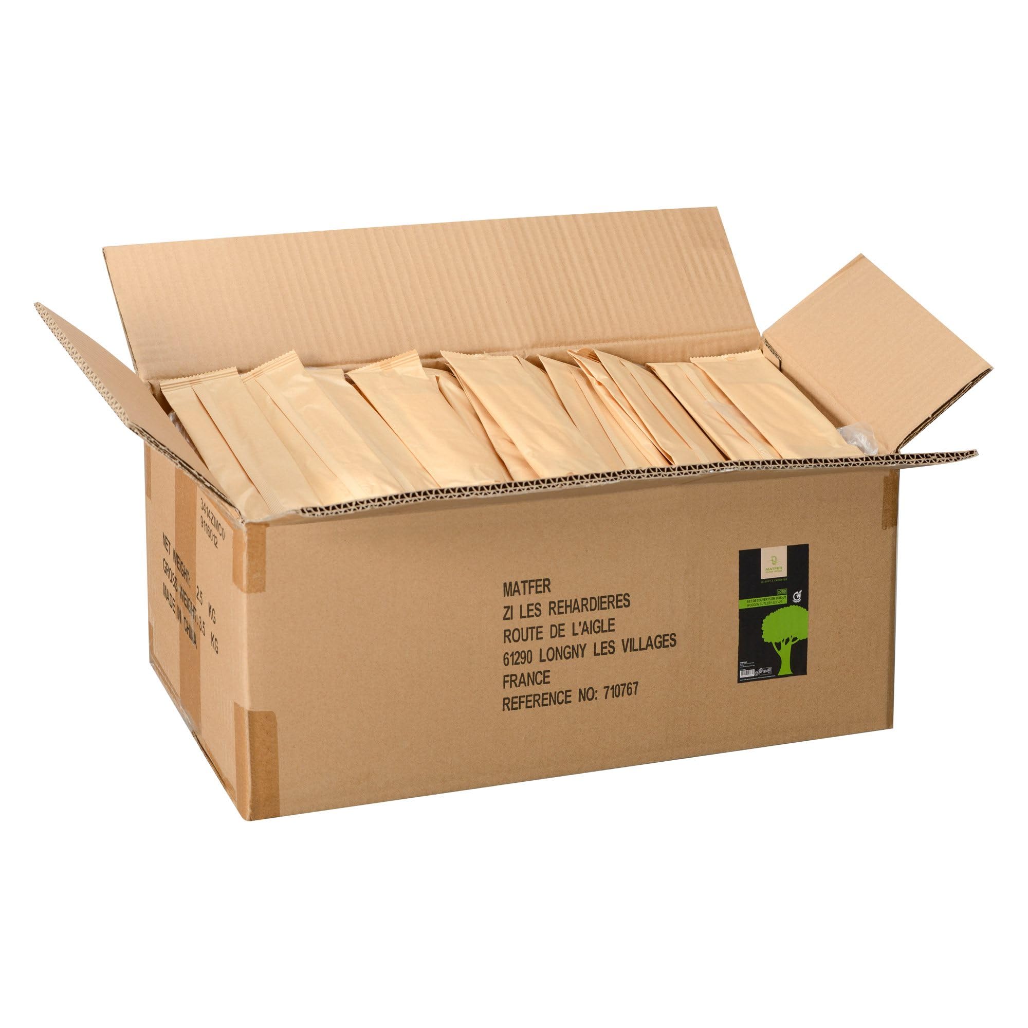 Sets couverts en bois 4/1 - Carton de 250