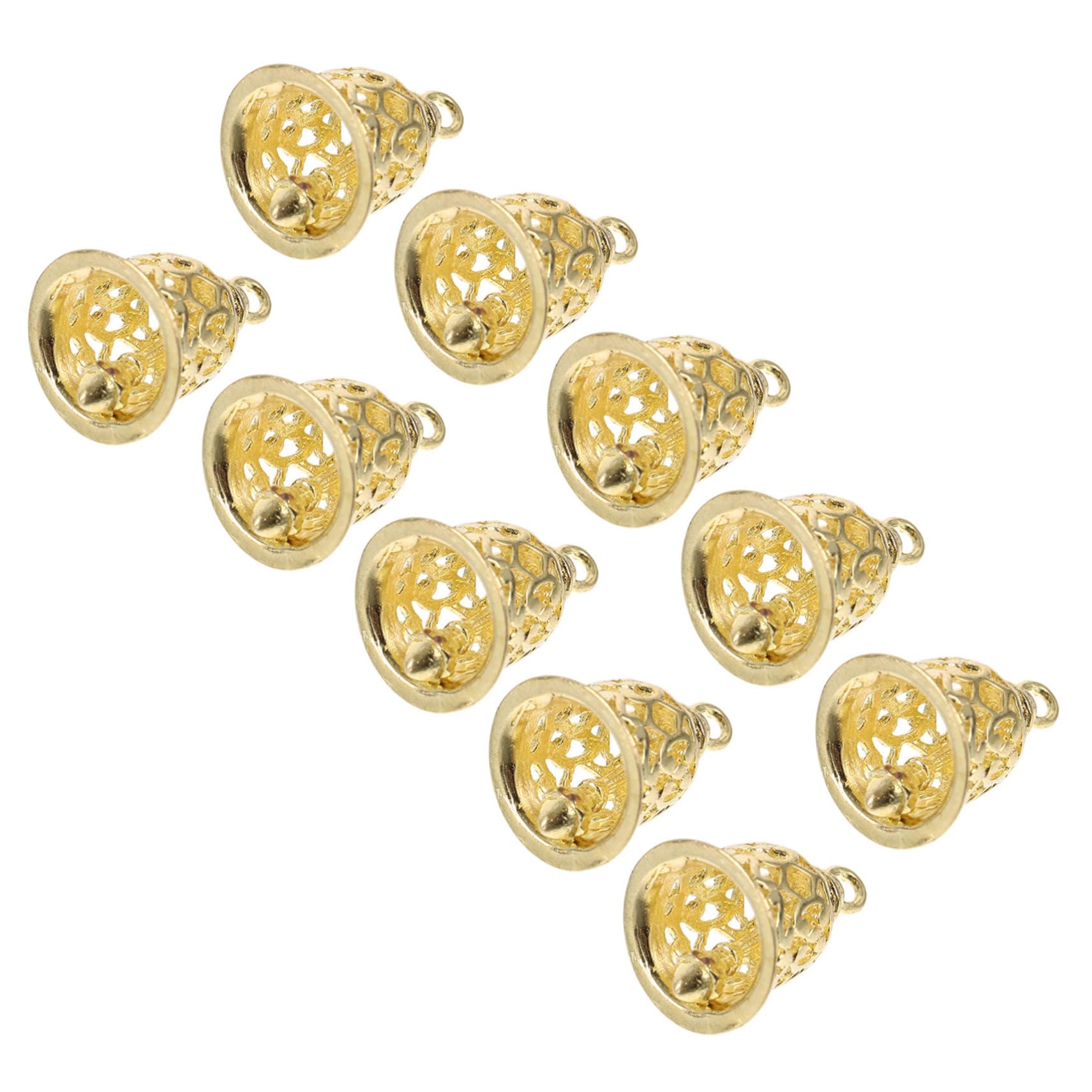 STOBOK 50pezzi Campane Decorative Ottone Pendenti per Accessori da Borsa e Abbigliamento Campane Hollowed-out per Decorazioni Fai da Te e FESTIVITÀ
