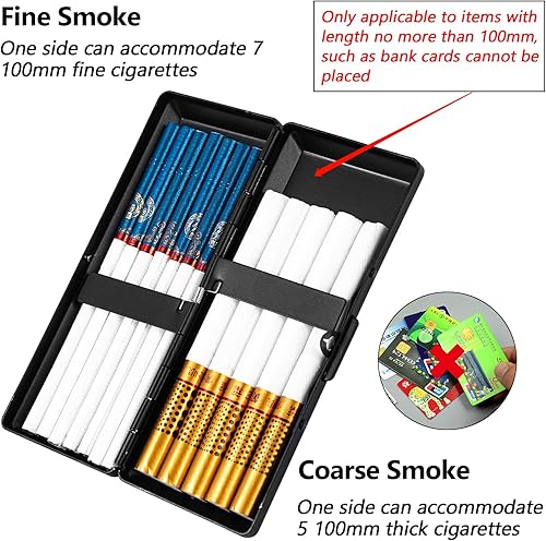 Miniatura 4 de Caja de cigarrillos de metal elegante, moderna y minimalista, con capacidad para 10 cigarrillos de 3.937 in, perfecta para mujeres, diseño de metal