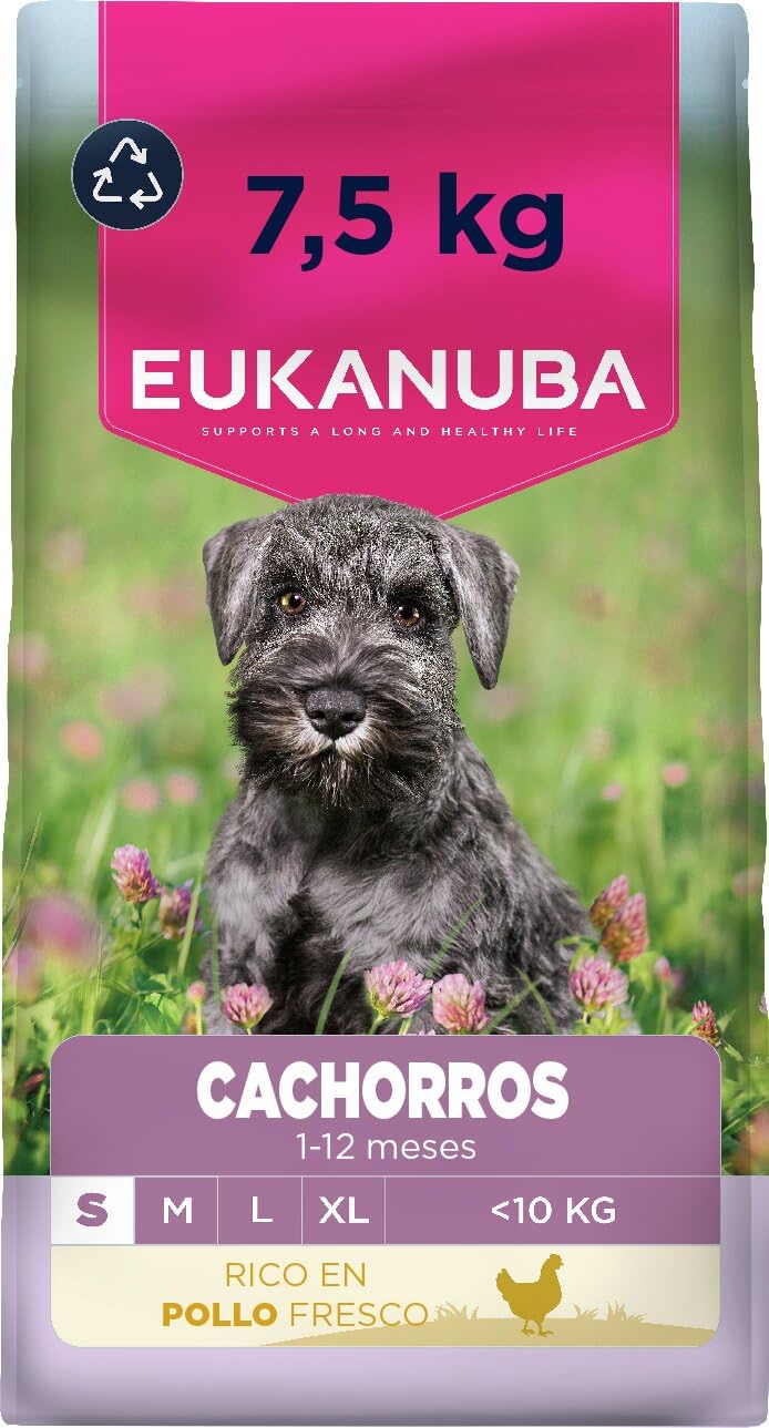 Eukanuba, alimento seco para Cachorros con Pollo Fresco para Razas pequeñas - Alimento seco Premium para Perros Junior, 7,5 kg