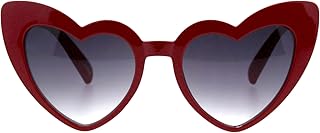 Girls Kid Size Heart Shape Lolita Valentine Love Sunglasses (Red Smoke)
