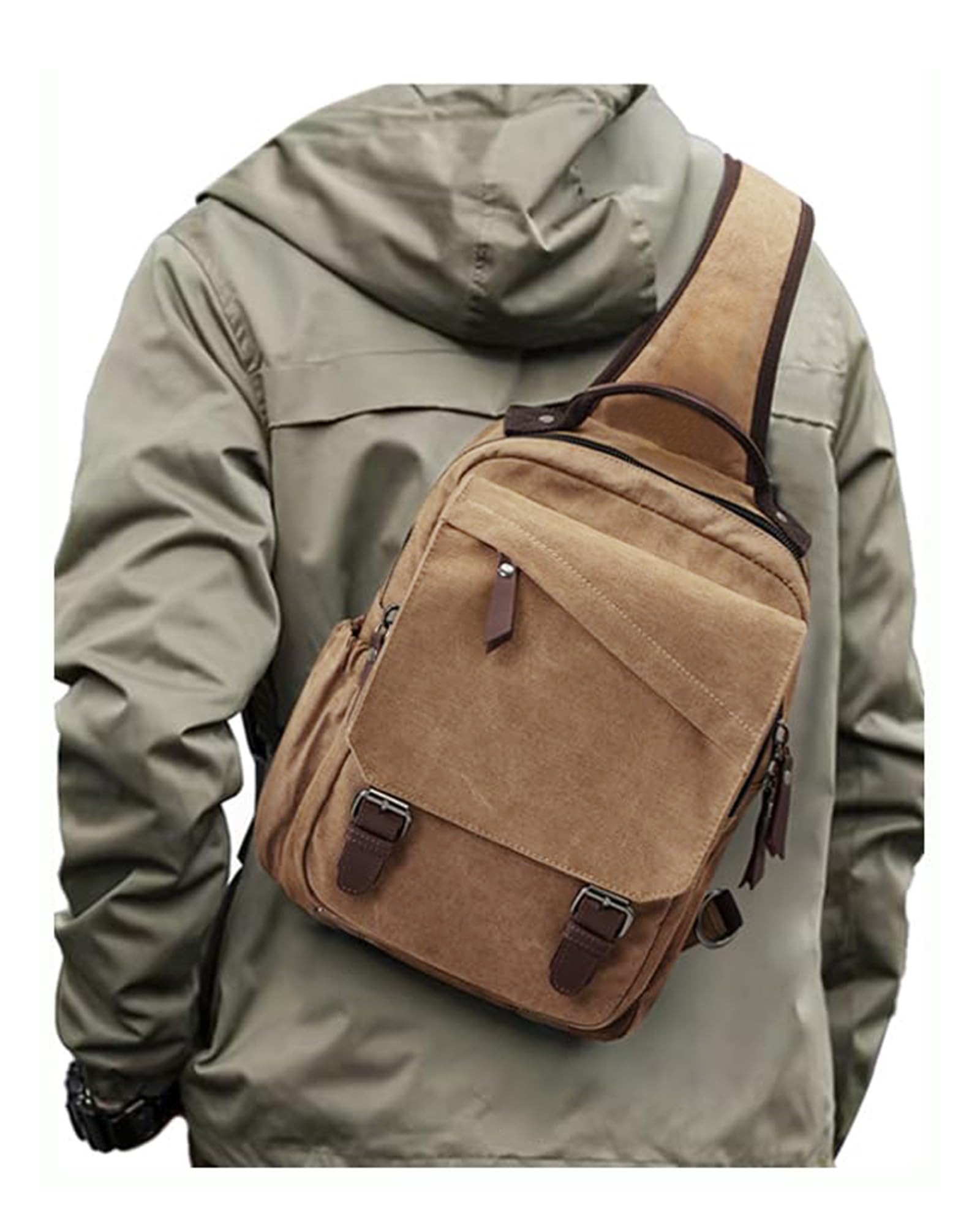 Messenger bag for Men,Small Sling Crossbody Backpack Shoulder Bag for Men Women,canvas Strap Backpack Sling Bag