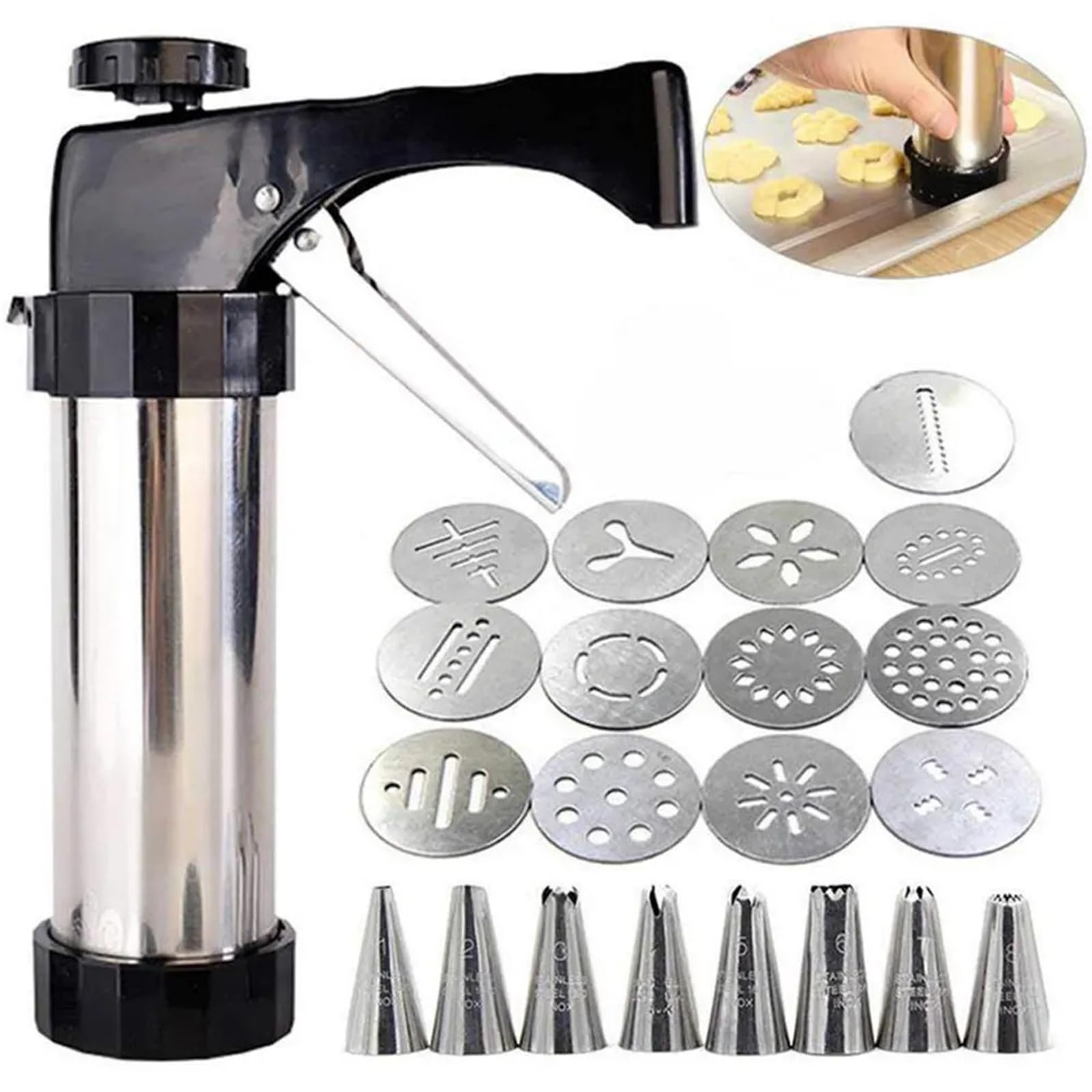 Kit de pistolet à biscuits en acier inoxydable