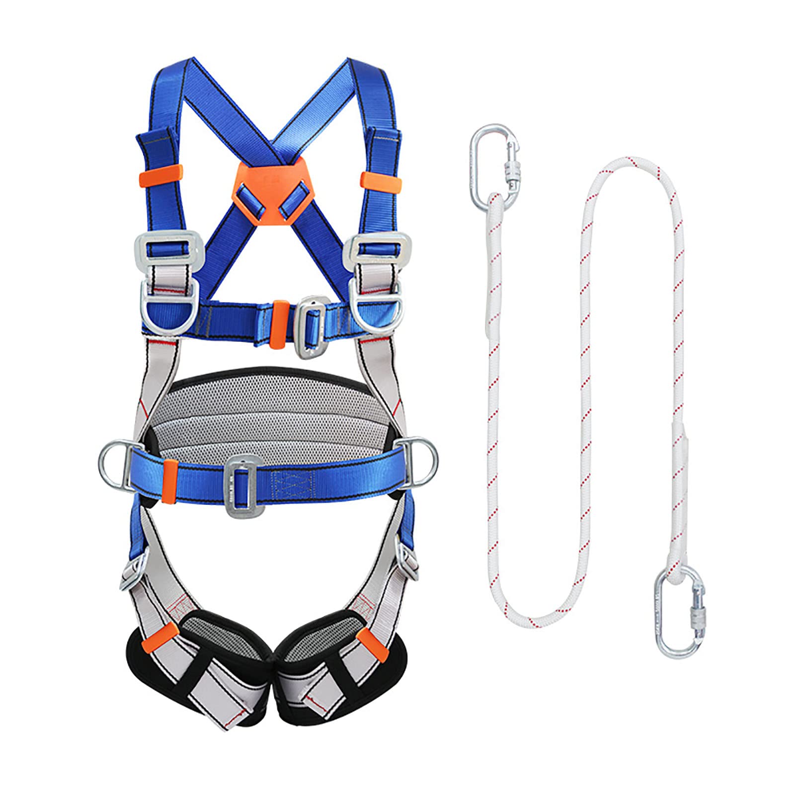 SwaYve Arnés de Escalada de Cuerpo Completo, Arnés de Detención de Caídas de 5 Puntos, Arnés de Protección Contra Caídas de Cuerpo Completo de Detención, Arnés de Seguridad/1.5M