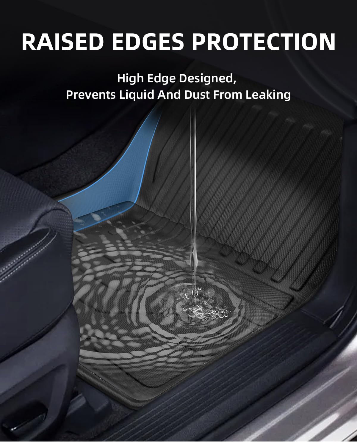 (3 Piezas) TPE Alfombras para Nissan Qashqai Mild Hybrid 2021-2026 | Alfombrillas Originales, Tapetes con Bordes Elevados, Accesorios Antideslizantes e Impermeables, NO para e-Power
