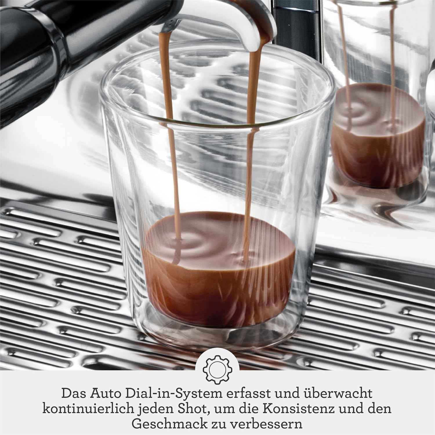 Sage The Oracle Dual Boiler Kaffeemaschine mit manuellem & automatischem Milchaufschäumer 45 Mahlgradeinstellungen 16 Programme Espresso Cappuccino Flat White Schwarz