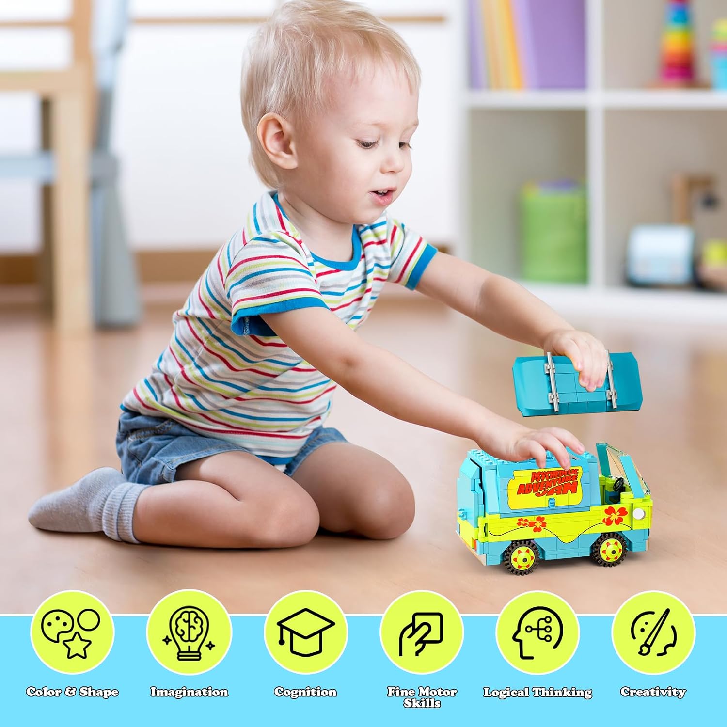 Classic Children Adventure Movie Car Building Blocks Toys, Mysterious Toy Car Compatible with Lego, Toy Set for Movie Fans, Ideal Gift for Kids Boys and Girls 6 Years and Up