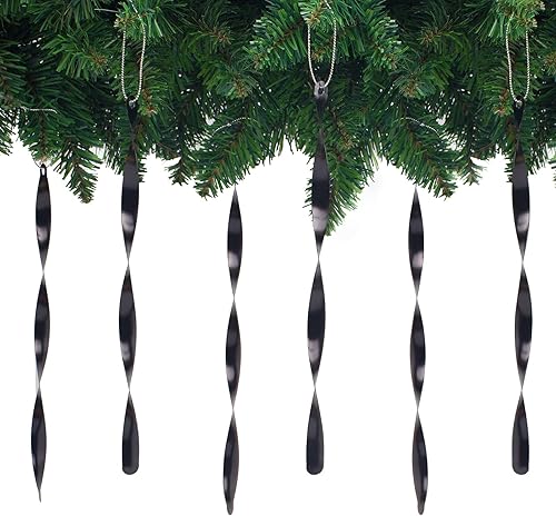 Miniatura 16 de AMS Adornos para árbol de Navidad, juego de 24 piezas de adornos de carámbanos retorcidos de aluminio para árbol de Navidad, fiesta de Año Nuevo