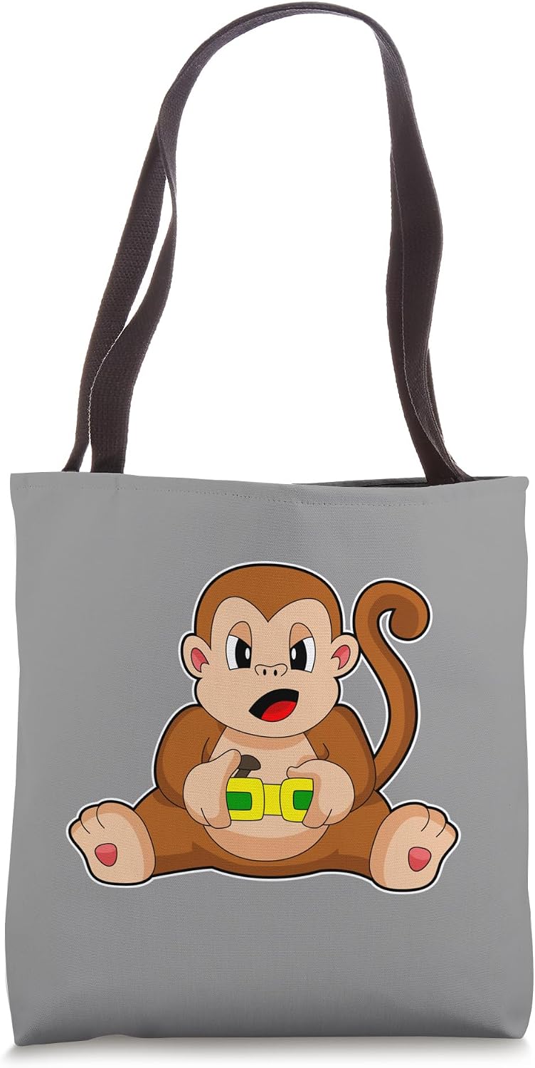 Monkey Gamer Controller Tote Bag