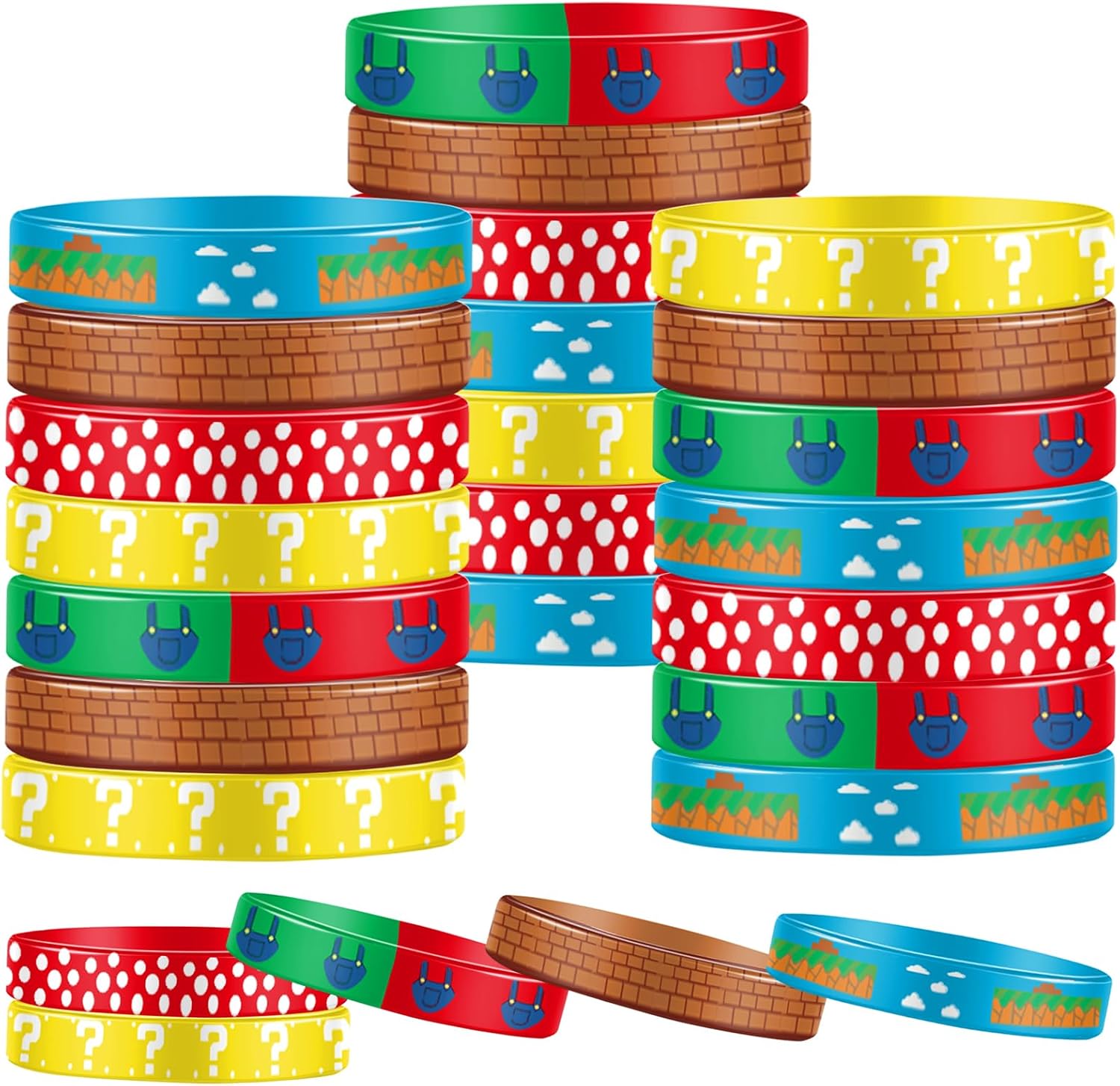 Cartoon Silicone Bracelets 25Pcs Pattern Birthday Party Bracelets for Cartoon Themed Birthday Favors Party Supplies