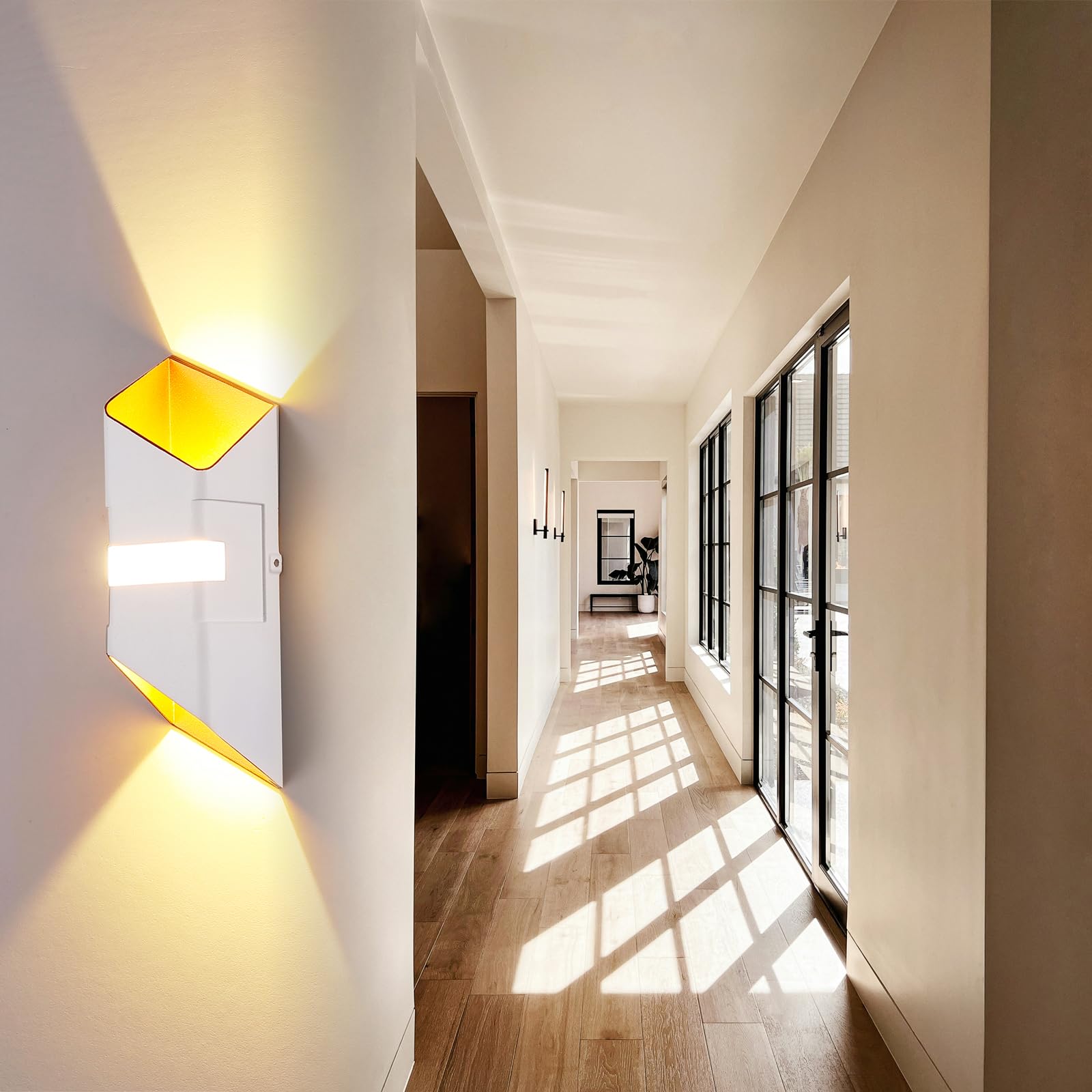 Chrasy Modern LED Wall Lights Mains Powered, IP65 Waterproof Up and Down Indoor Outdoor Warm White 3000K 12W Wall Sconce - Image 3