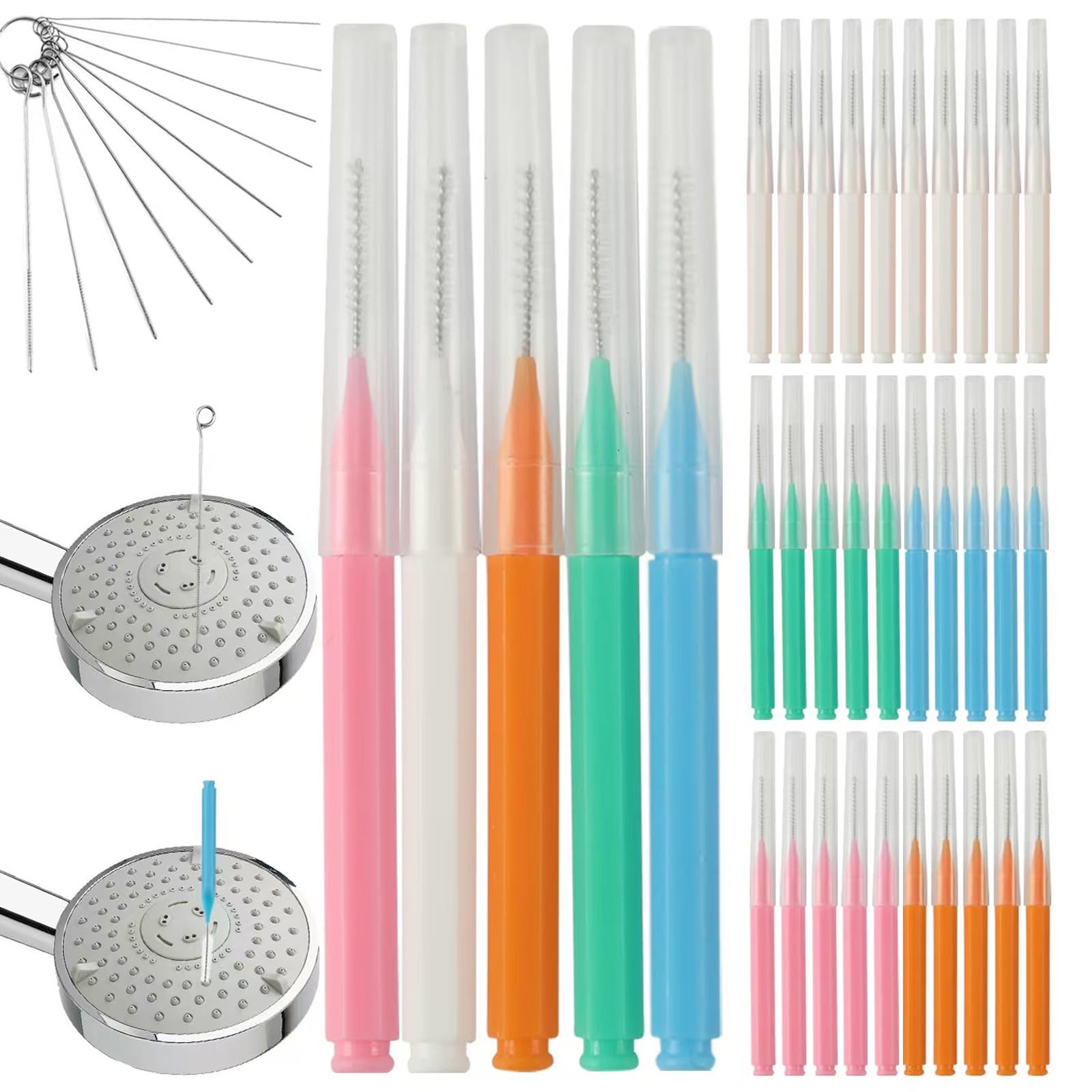 Shower Head Cleaning Brush for Small Hole, Multifunctional Shower Head Cleaner Tool Anti-Clogging Nozzle with Storage Boxes, Showerhead Cleaner Picks