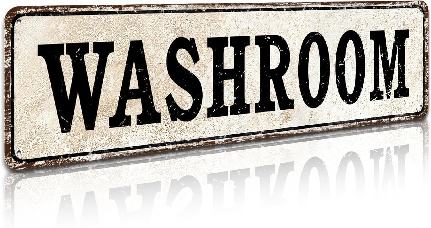 Duetom Houseuse Washroom Metal Signs Wall Home Pub Decor 4x16 Inch