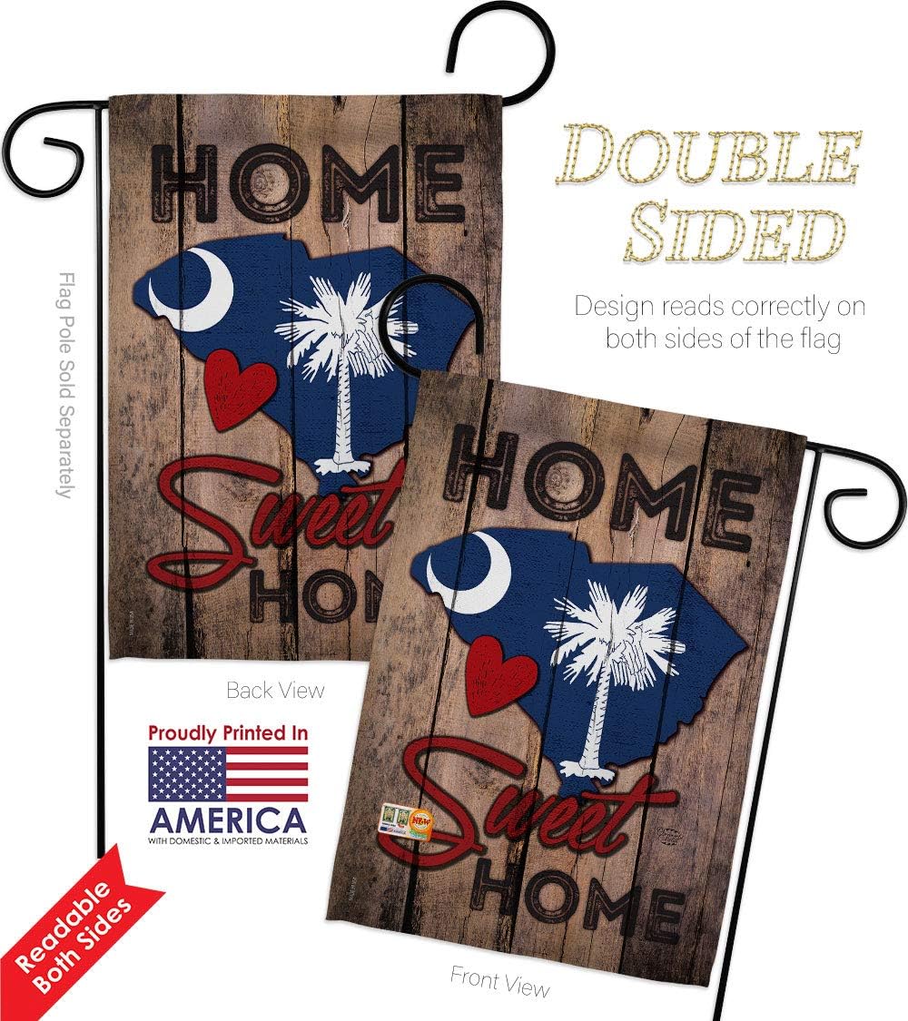 State South Carolina Home Sweet Garden House Flags Set Americana States USA American Territories Republic Country Particular Area Small Decorative Gift Yard Banner Double-Sided Made In 28 X 40