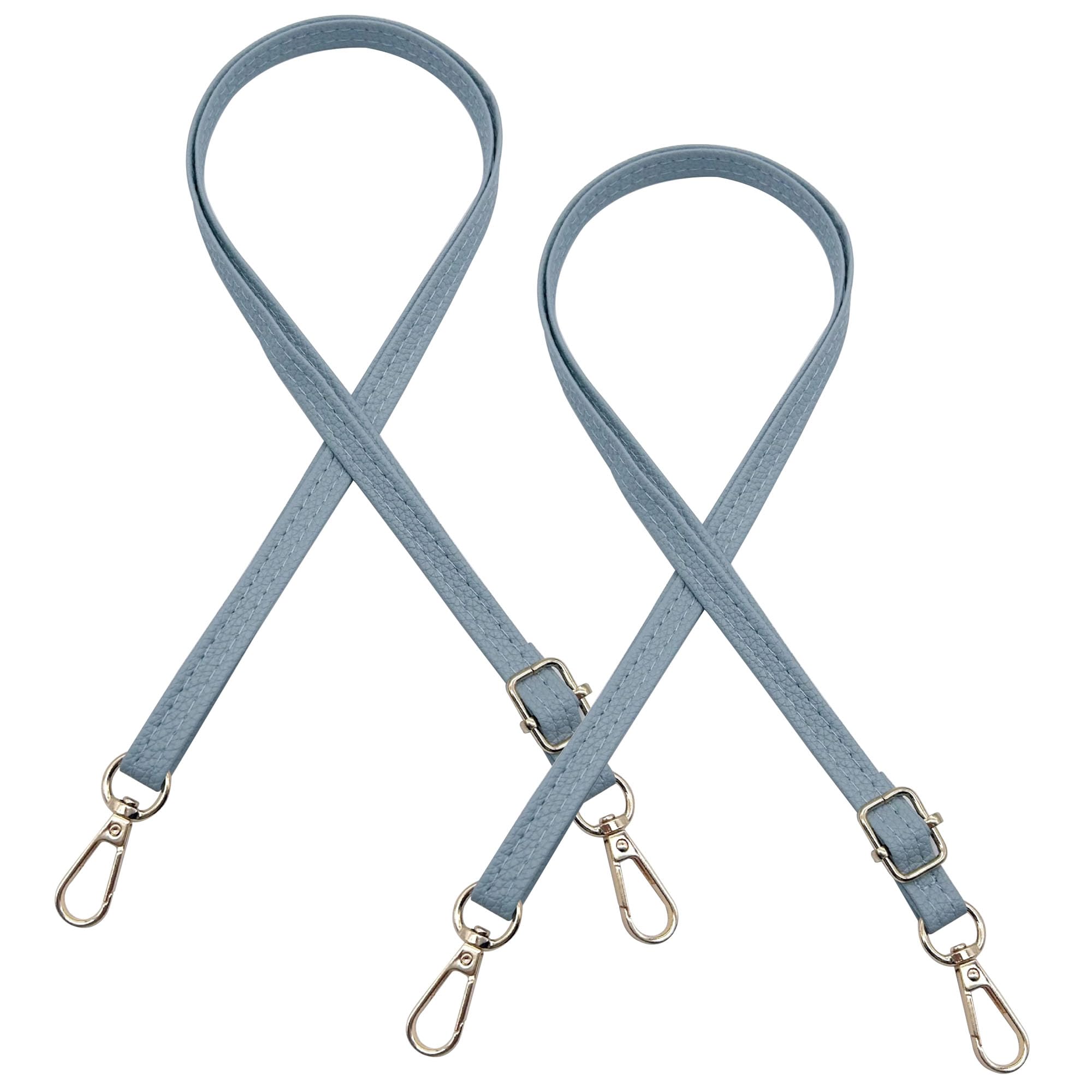 JMZLLRX 2 PCS Replacement PU Leather Bag Handles, Light Blue Adjustable Purse Strap for Handbags Shoulder Bag Crossbody Bag, DIY Purse Making Kit for Handmade Bag