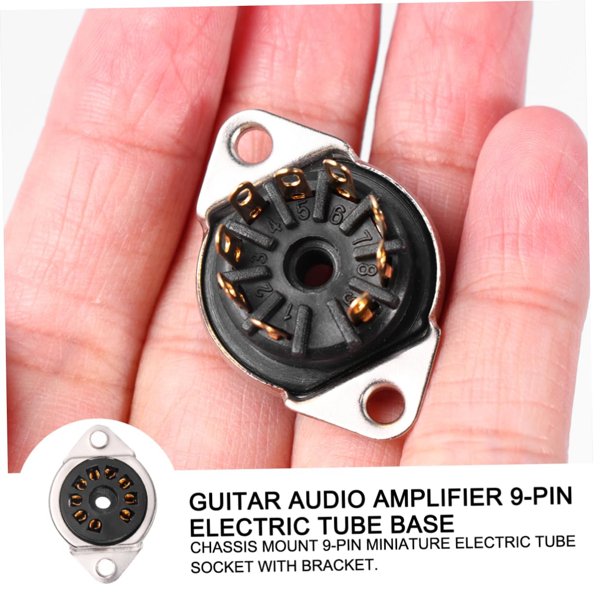 BESTonZON 4 Pièces Amplificateur Audio guitare prise de Tube électronique 9 broches support de douille tube Base à 9 broches pour guitare Prise électronique à