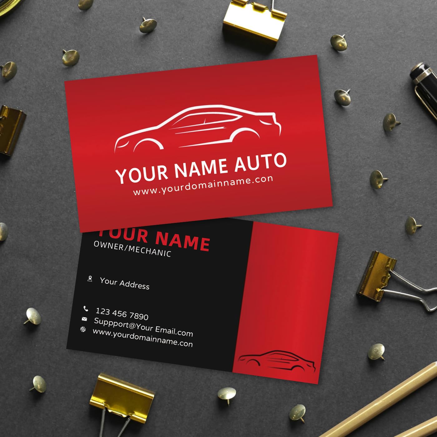 Custom Automotive Sales Business Cards - 300gsm Waterproof Professional Design
