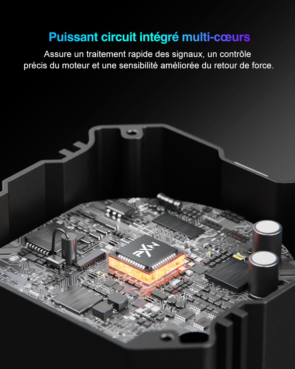 PXN VD6 Base de Volant Direct Drive – Couple de 6 Nm, Retour de Force Haute Précision, Moteur Servo à Faible Inertie Professionnelle – Base de Volant de Jeu pour PC
