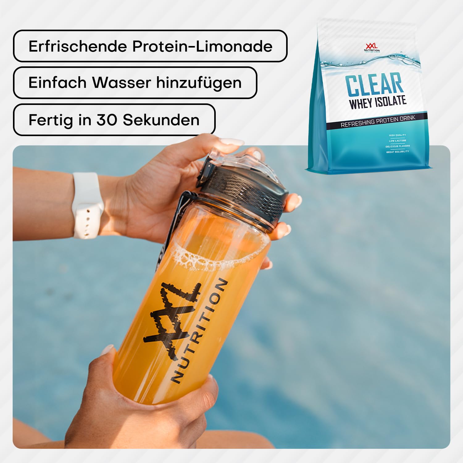 XXL Nutrition - Clear Whey Isolate - Protein Limo, Protein Isolat - Ice Tea Peach - 1000 Gramm