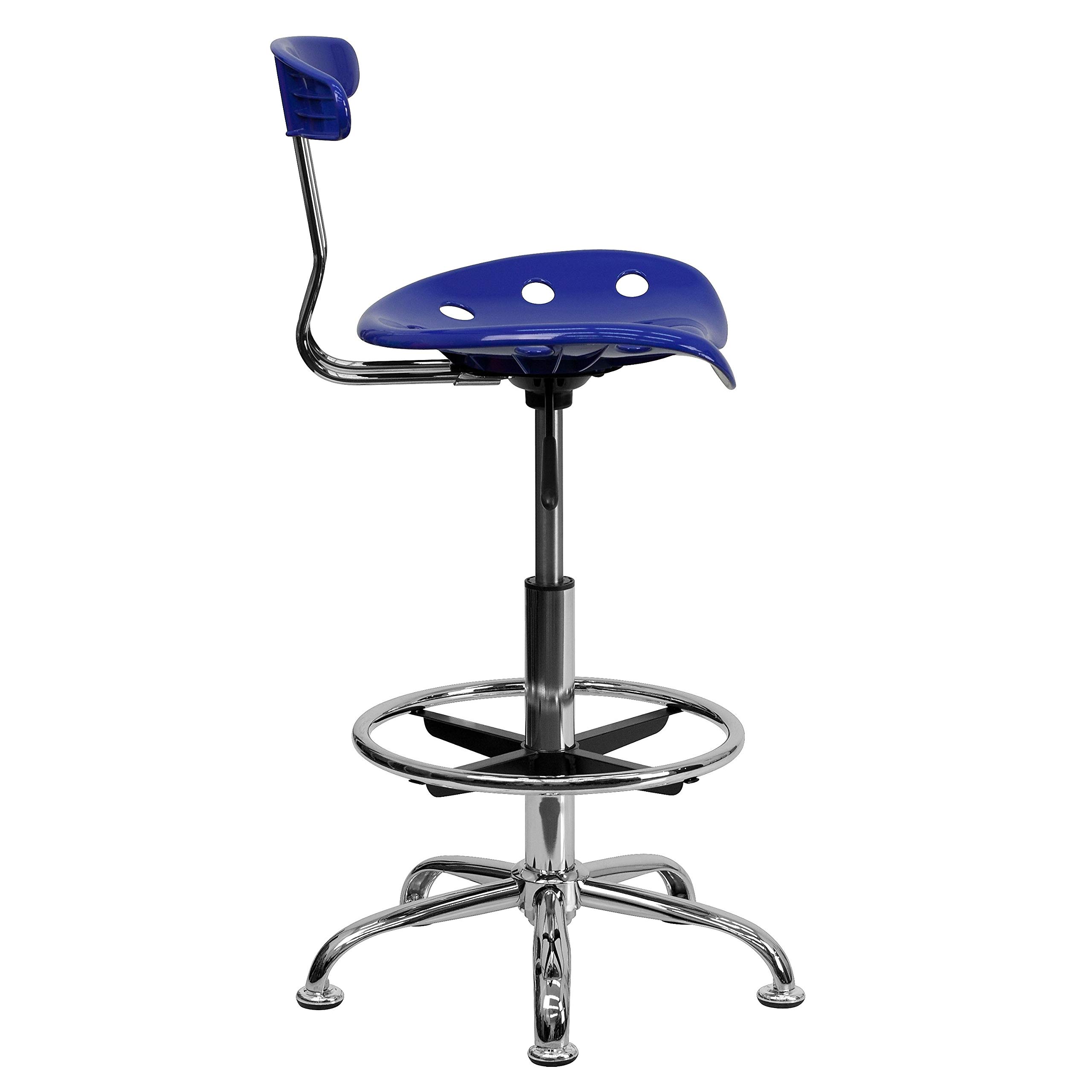 Flash Furniture Zeichenstuhl, Metall, Nautikblau, 50,8 x 43,8 x 104,1 cm