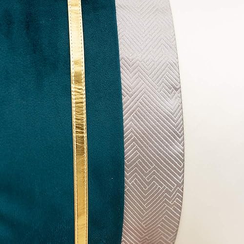 Miniatura 6 de Avigers - Funda de cojín de terciopelo, diseño de rayas, 18 x 18 pulgadas, color azul marino, blanco y dorado. Funda de cojín moderno de lujo, funda