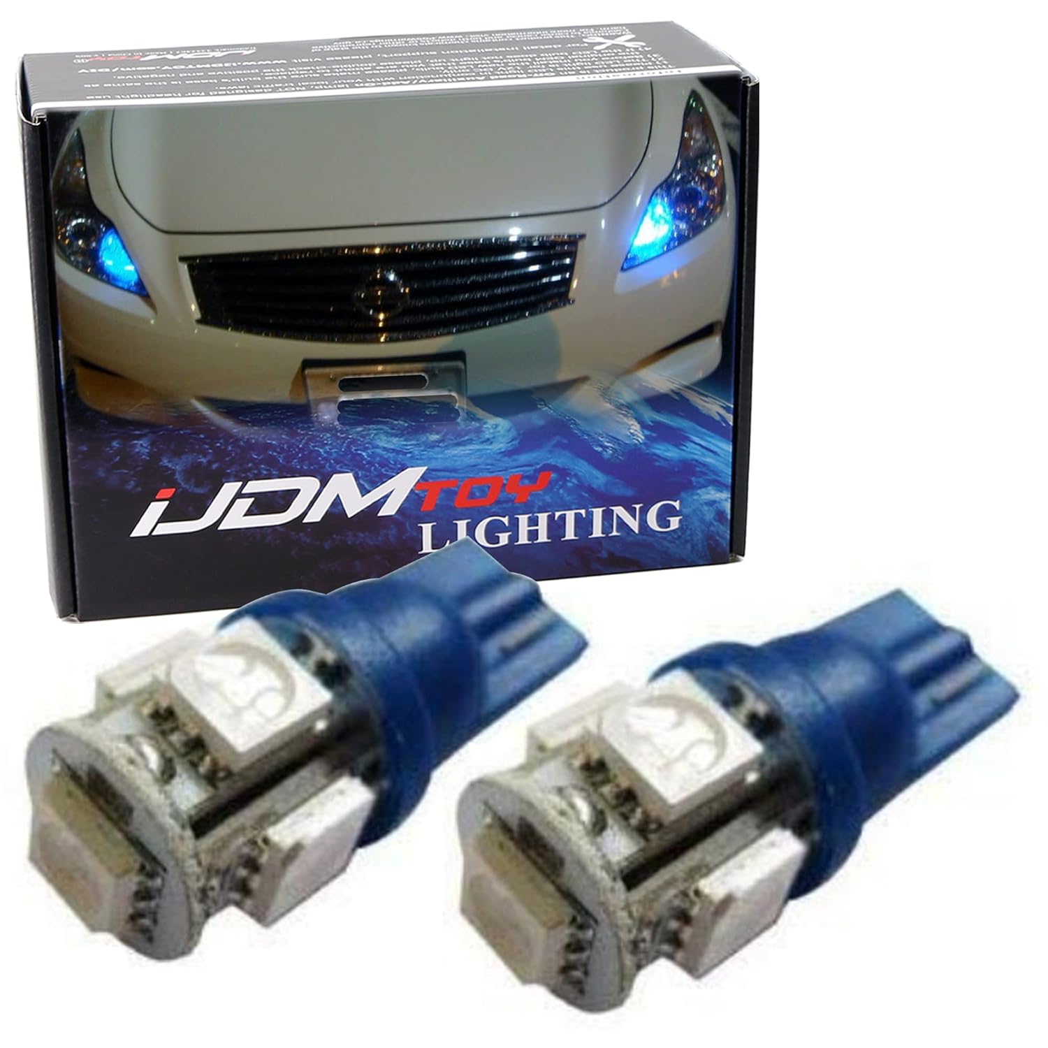iJDMTOY 5SMD 168 194 2825 T10 LED Parking Position Light Bulbs, Ultra Blue Amazon.in Car