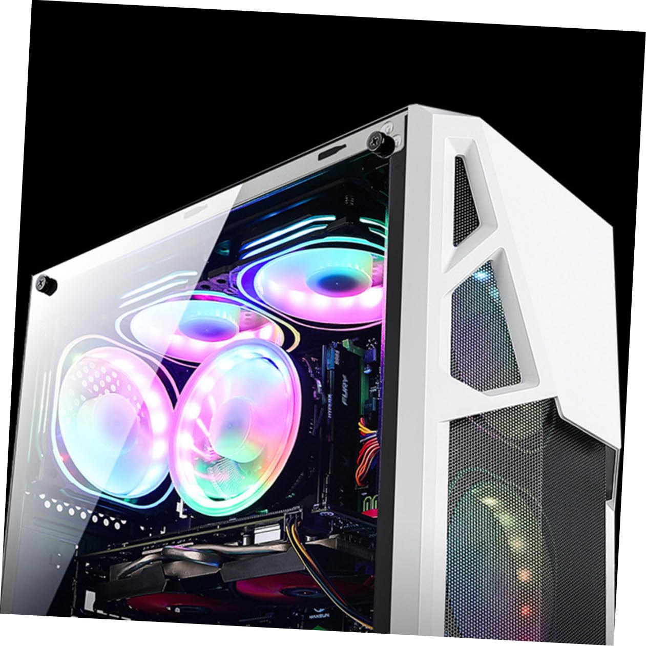 BESTYASH Ventilador y Silencioso de 12cm LED Rgb de Refrigeración para Ordenador con Controlador Estándar Adecuado para Fiesta Verano y Sistemas de PC