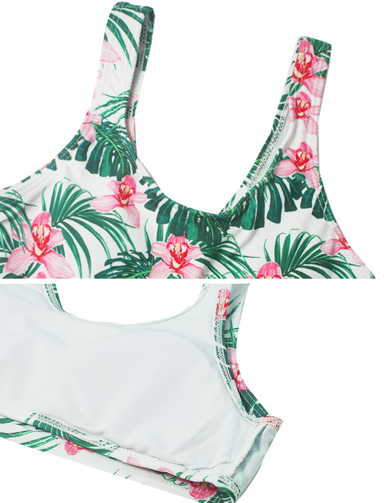SEAUR Maillots de Bain Fille 3 Pièces Bikini Ensemble de Plage Haut+Slip+Peignoirs de Bain Fille Ensemble Natation Plage