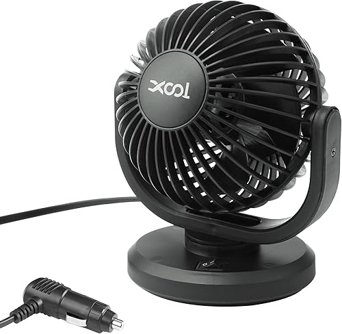 XOOL Ventiladores de coche de 12 V, ventilador de aire eléctrico de refrigeración de coche de 4 pulgadas, potente ventilador de automóvil individual