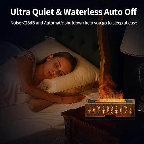 Miniatura 4 de Ankrs Flame Essential Oil Diffuser with Remote Control, Ultra-Quiet Air Diffuser for Aromatherapy, Waterless Auto-off Cool Mist Scent