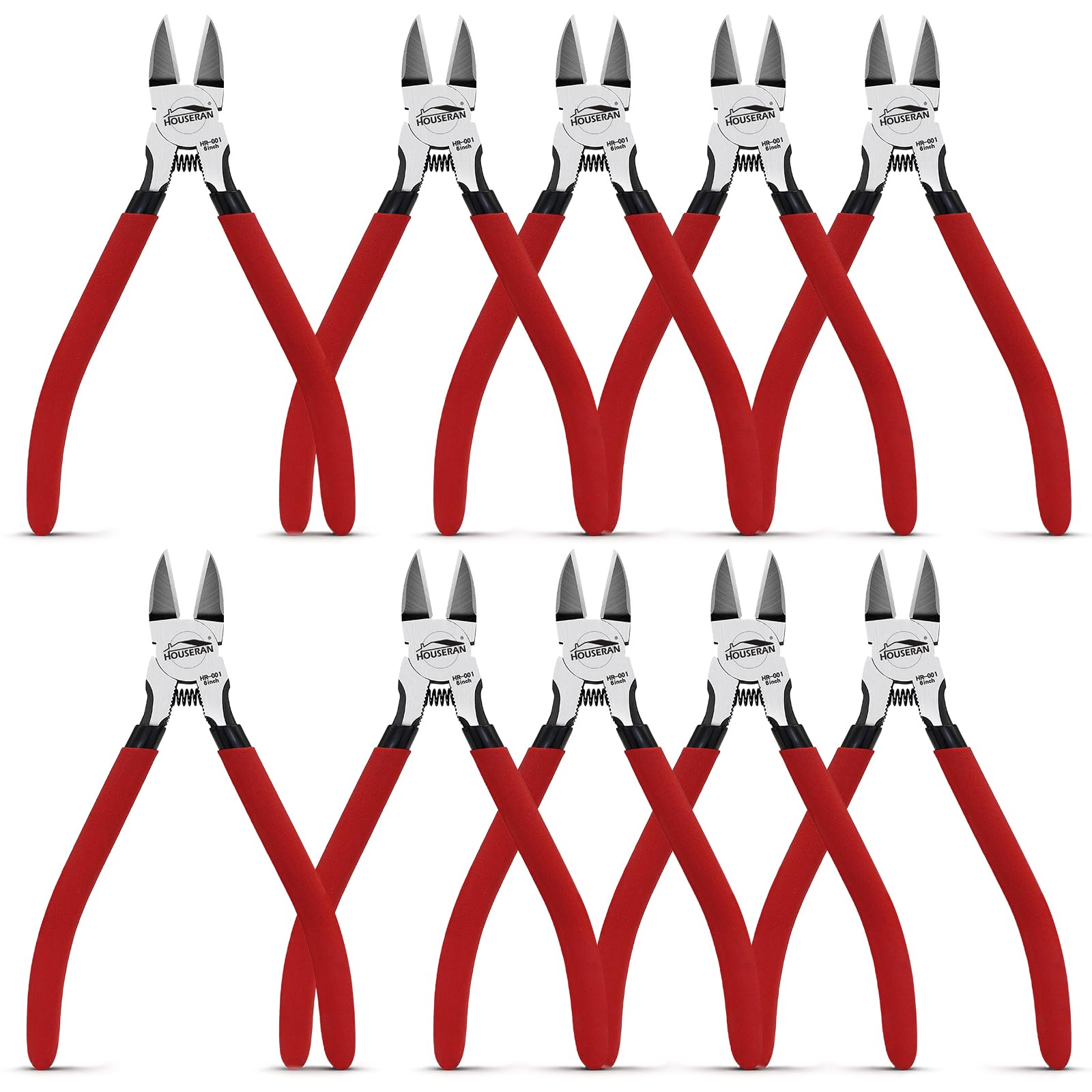 Pince Coupante,10 Pack, Pince-Coupante de File,152cm, Pinca Coupantes Diagonale, pour Maquette, Artisanat Et Electronique, Rouge