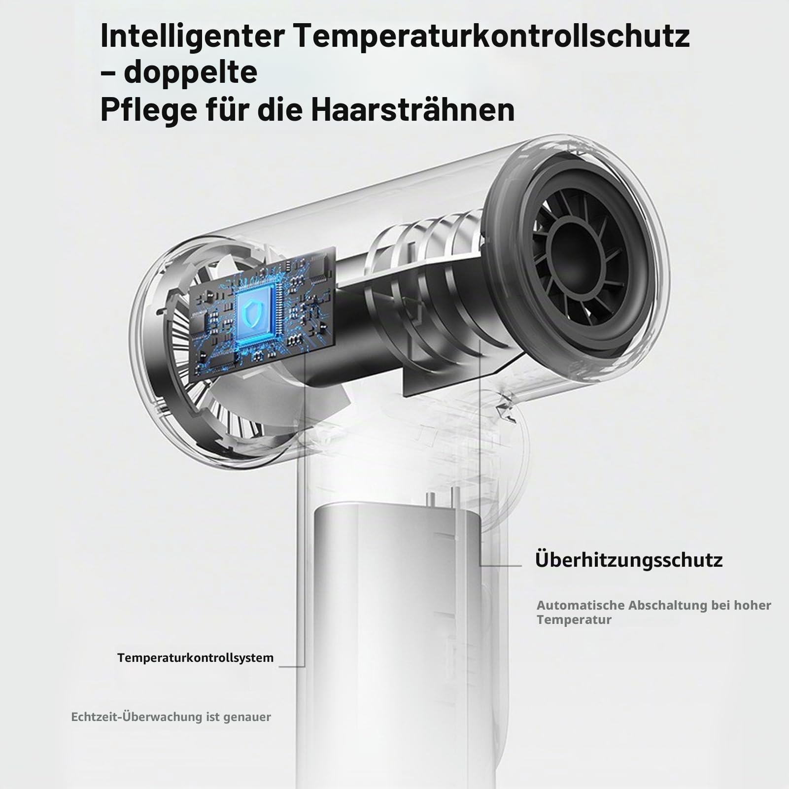 Schnurloser Haartrockner, 15600 MAh, USB -wiederaufladbare Haartrockner, Heißer und Kalter Wind, Starker Wind Zum Schnellen Trocknen, für Reisen, Camping und Wohnmobil