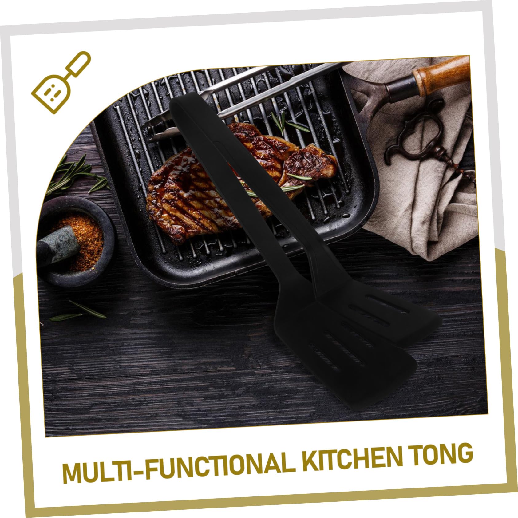 Toyvian 4 Stück Bratspatel Clip Pfannenwender Zange Küchenzange Kochzange Grill Burger Smasher Barbecue Lebensmittel Clips Silikon Schaufel Küchenklammer Zange Fischspatel Gel