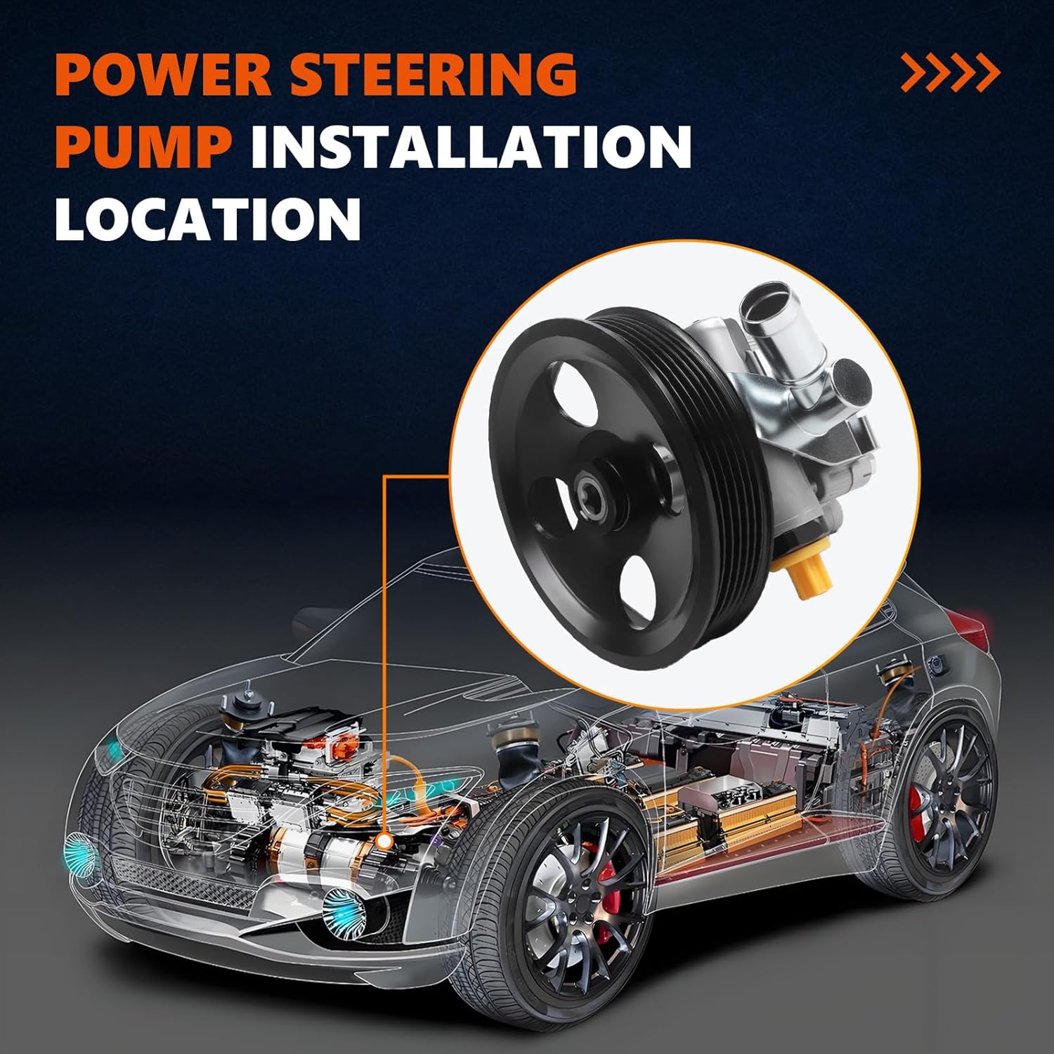 20-3022 Power Steering Pump with Pulley Fits for 2010 2011 2012 2013 2014 2015 Camaro 3.6L, OE-Quality Power Assist Pump, Replace OE 920-0141 13505832