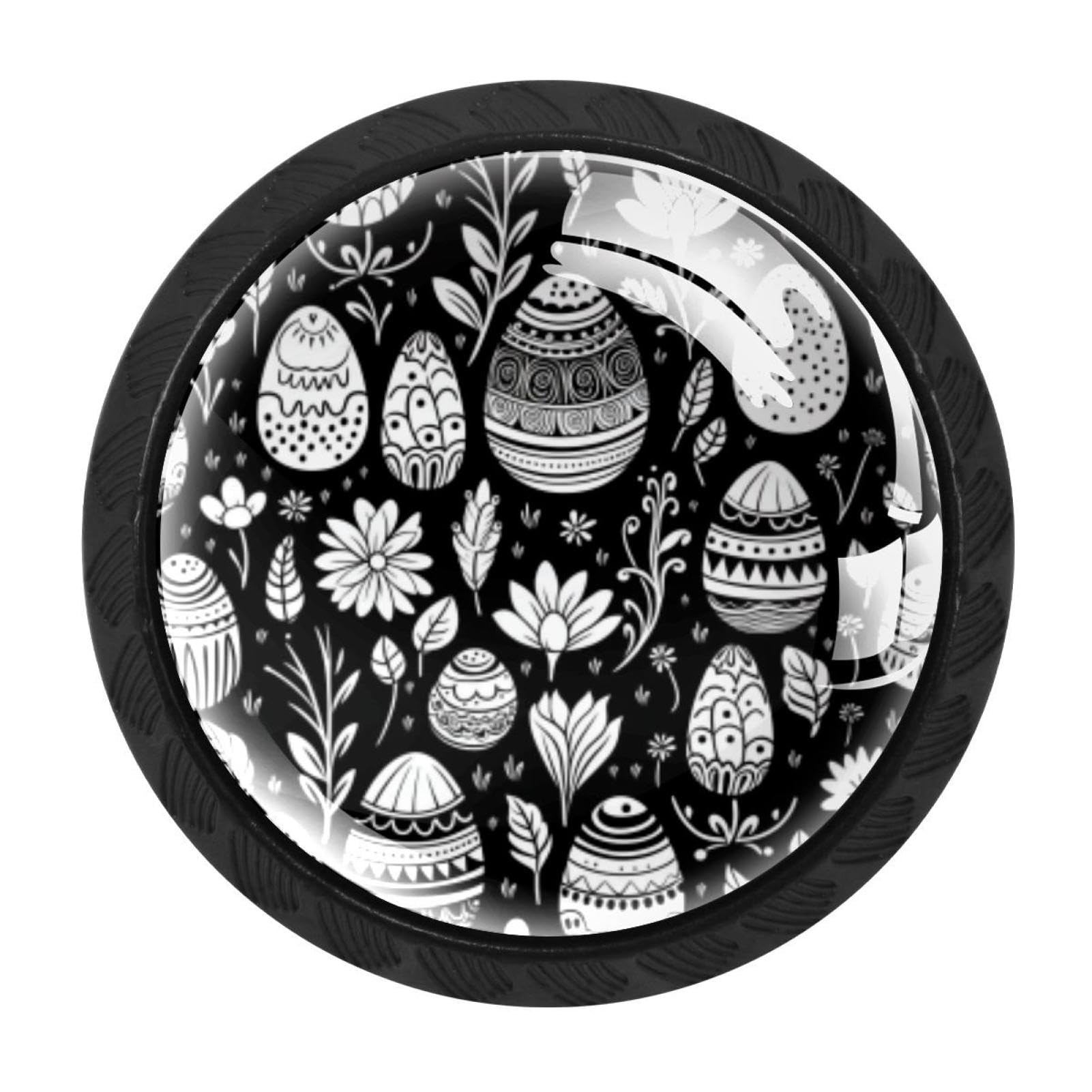 CHENZZZZ 4 Pieces Easter Kitchen Cabinet Knobs Drawer Knobs Dresser Knobs Black Knobs Drawer Pulls Dresser Drawer Handles Knobs for Dresser Drawers