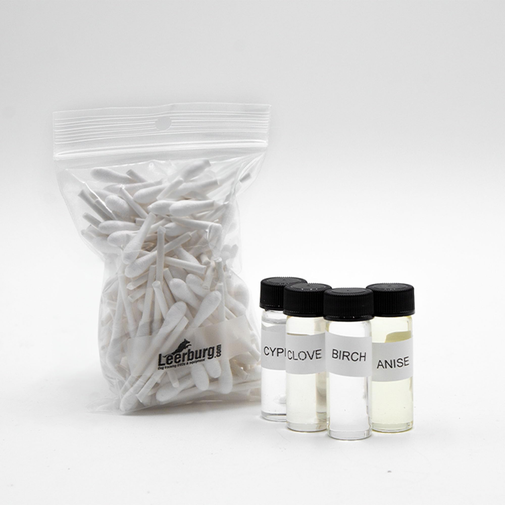 Leerburg AKC/NACSW/CKC/UKC Scent Work Refill Kits, Essential Oils & Swabs for Dog Training - Scent Work Training Essential Oils Vary with Dog Sport Kit: Anise, Clove, Birch, Cypress, Myrrh, Vetiver