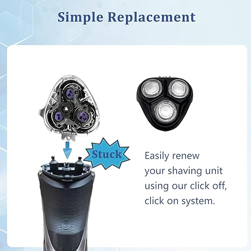 Miniatura 8 de PT Cabezales de repuesto para afeitadoras Philips Norelco Aquatec, cuchillas de afeitar para PT720 PT725 PT730 PT735 PT860 PT870. Cabezales, cabeza