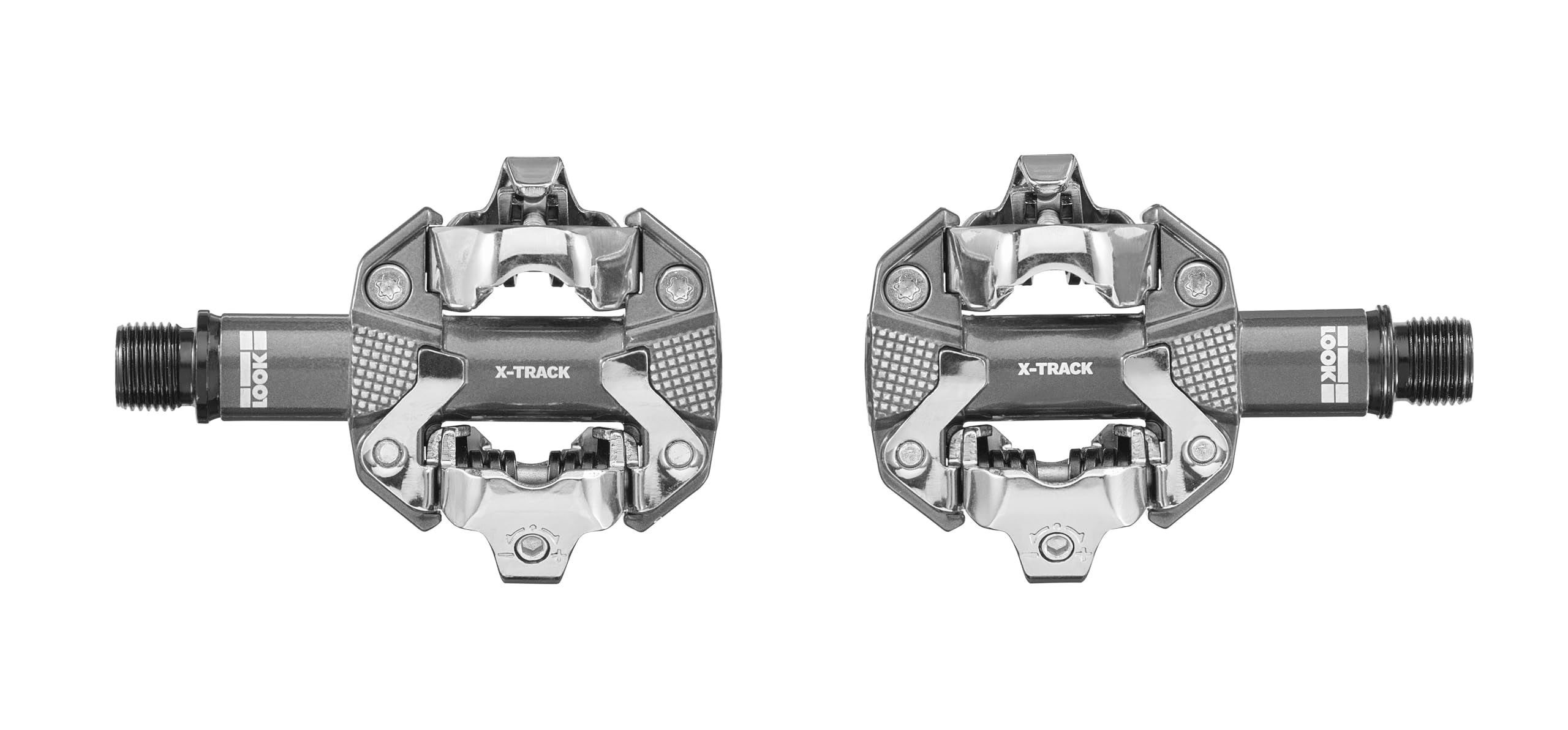 Look X-Track Silver - Aluminium MTB/Gravel Pedale SPD kompatibel, Plattform 350mm²