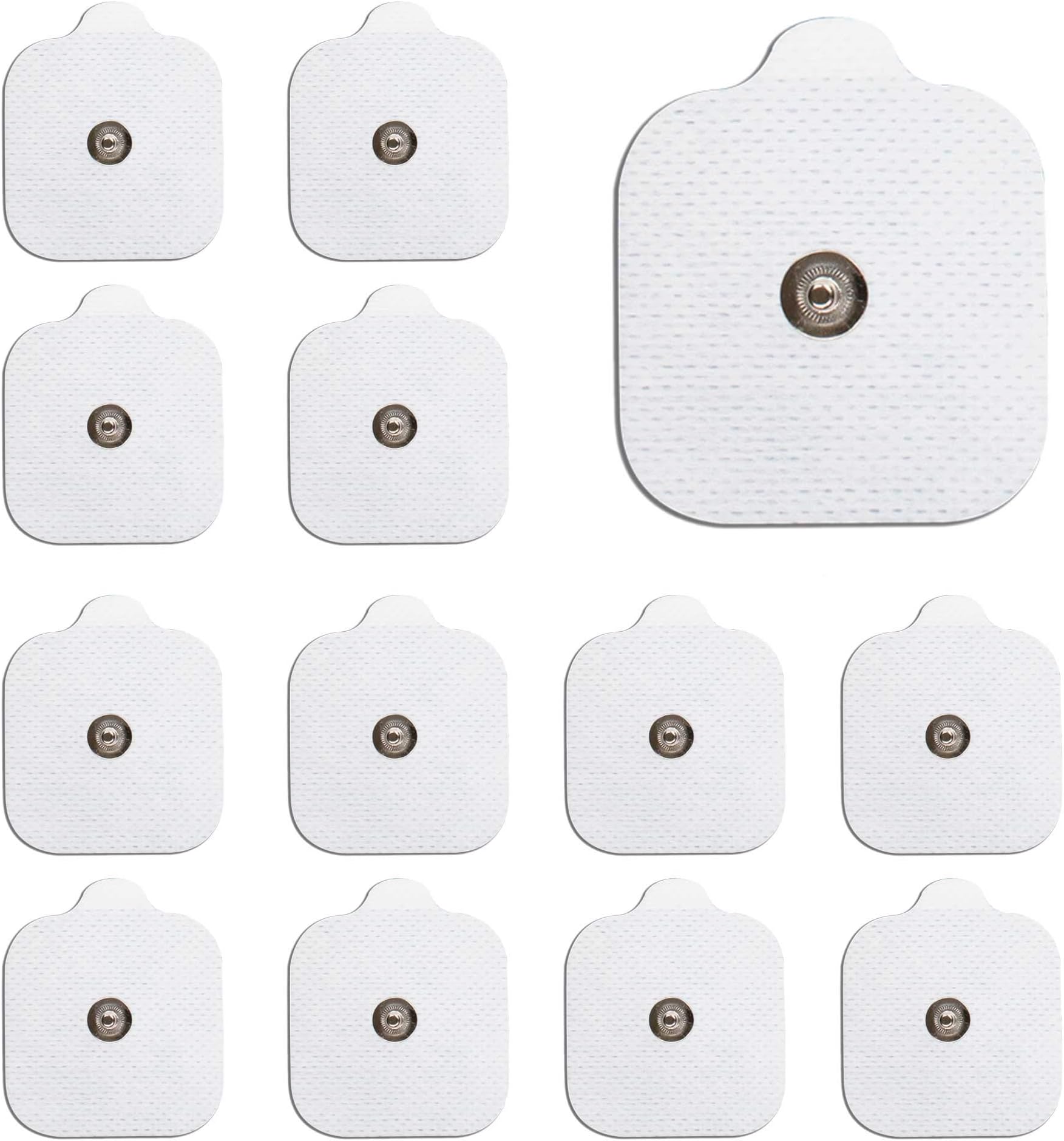 MED-FIT 12 self-Adhesive Pads with 3.5mm Stud connectors, Sized 5cm x 5cm, Compatible with BEURER, SANITAS, and Most TENS Machines Available on Amazon